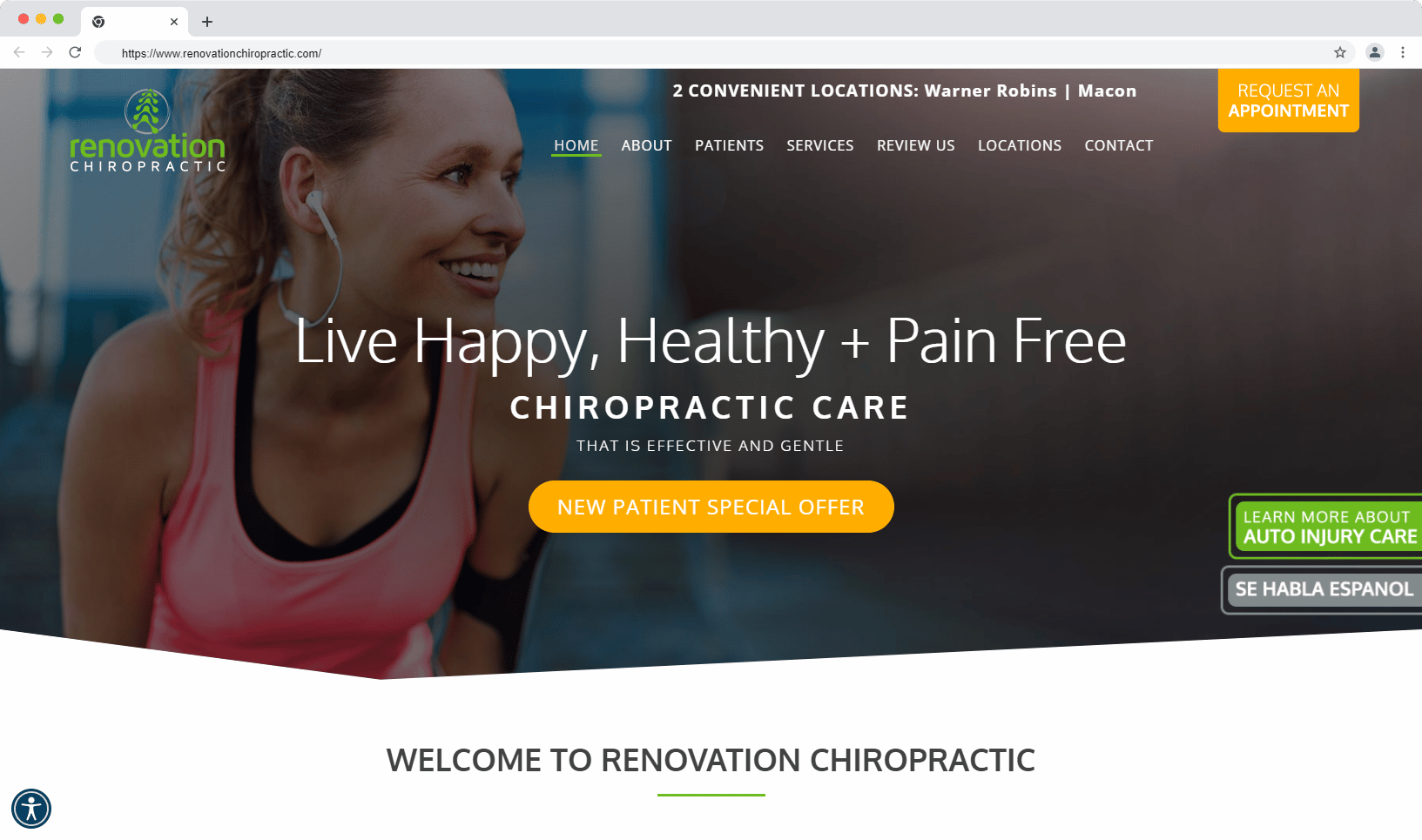 Chiropractor website design example 8