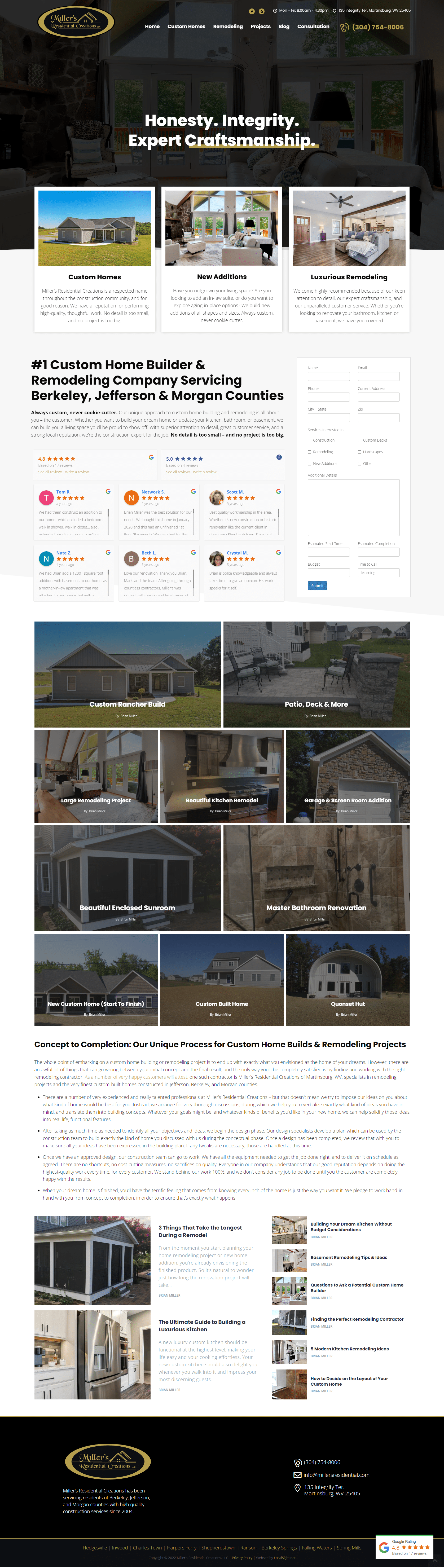 Miller's Residential website