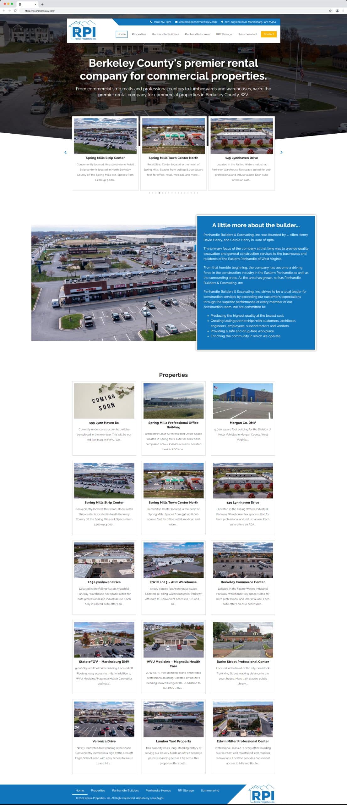 Rental properties commercial website